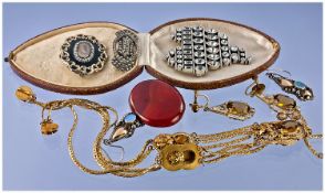 Collection Of Mostly Early 20thC Costume Jewellery, Comprising Pair Of Drop Earrings, Necklace And