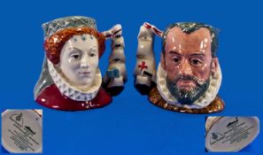 Royal Doulton Limited Edition and Numbered small Character Jugs. Queen Elizabeth I, D6821 number