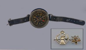 WWII German Nazi Luftwaffe Wrist Compass, Marked To Dial Kadlec Instrumenten Fabrik Prag, Leather