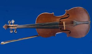 Czechoslovakian Violin And Bow, Paper Label Reads Antonius Stradivarius Cremonensis Faciebat Anno