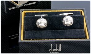 Dunhill and Co and Wembley Stadium. A historic pair of Sterling Silver Cufflinks designed as