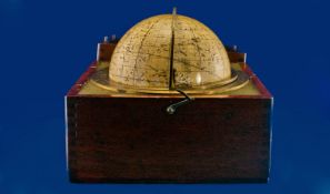 H.Hughes & Sons London Mahogany Cased The Huson Star Globe. Circa 1820`s. Within a matching later