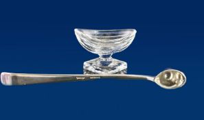 Italian Silver Plated Candle Snuffer and boat shaped glass pedestal salt