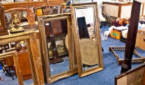 Two Various Gilt Framed Mirrors, both with bevelled edge glass, modern.