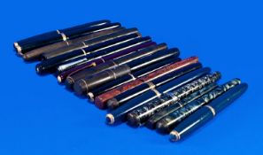 Collection Of Fountain Pens, Comprising Parker, Watermans, Stephens Lever Fill No 106, Mentmore