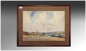 Local Artist, Brindle. Framed `Local Lancashire Landscape`. Signed lower left. 15 by 21 inches.