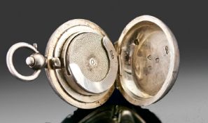 Edwardian Silver Sovereign Case, Of Circular Form With Push Button Hinged Front, Spring Loaded