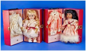 Pair of Leonardo Collection Porcelain Dolls, `Carmen` and `June`, both with porcelain heads with