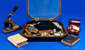 Mixed Lot Of Oddments, Comprising Small Glazed Showcase Containing Two Propelling Pencils, Anglo