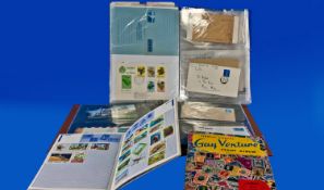 Album of Stamps and Albums of First Day Covers in box.
