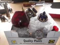 Box Of Assorted Ceramics & Glassware.