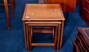 G Plan Solid Teak Nest of Tables, with the G Plan label to underside, 20 inches high, 19½ wide and