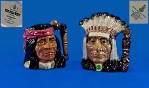 Royal Doulton Character Jugs, 2 in total. 1) ``North American Indian``, D6611, issued 1967-1991.