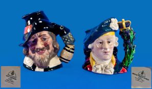 Royal Doulton Limited Edition Character Jugs. 2 in total. 1. Guy Fawkes. Var 2. D6861.  Black hat,