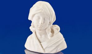 Large White Bust of a Classical Lady.