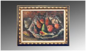 Oil Painting on Canvas ``Still Life`` by Piotr Alberti, Signed bottom right.  Alberti a Soviet