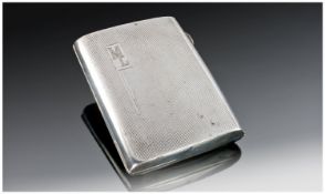 Ladies Silver 1930`s Cigarette Case, Gilt interior. Hallmark Birmingham 1935. 3.25`` in width. 75.6