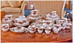 Royal Albert `Old Country Roses` Dinner Service, comprising two graduated meat plates, tureen,