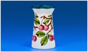 Wemyss Vase. ``Cherries`` design. on white ground, flared to neck. Stands 6 inches high.