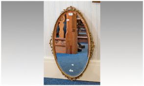 Collection of Three Various Mirrors, comprising Victorian oval mahogany framed mirror, gilt framed