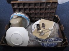 Boxed Lot of Pottery and Collectables.