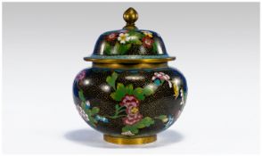 A 19th Centuy Chinese Cloisone Lidded Bulbus Vase, decorated with flowers amongst geometric design.