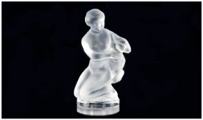 Lalique Frosted And Glass Nude Figure, Diane, Etched And aper Labet To Reverse. c1970. Height 117mm