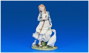 Royal Doulton Figure, The Goose Girl, HN 2419. Certificate included. 8 1/12 inches.
