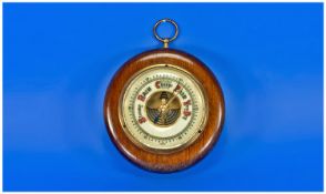 Small Barometer with oak case.