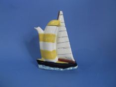 Novelty Teapot In The Shape of a Sailing Boat.