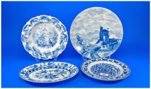 Collection of Blue and White Dishes, comprising a Villeroy and Boch onion pattern oval plate, 19th