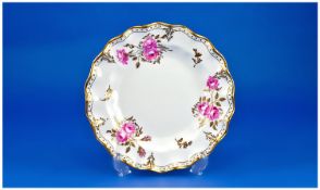 Royal Crown Derby `Royal Pinxton` Roses Cabinet Plate, hand finished with sprays of English Roses