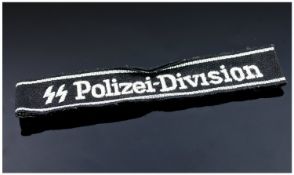 WW2 German SS Police Division Cuff Title.