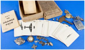 Collection Of Costume Jewellery, Comprising Fob Watch And Chain, Necklace, Cross, Coronation Match
