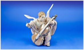 Lladro Figure `Heavenly Cellist` Model number 5492. Issued 1988-93. 8.25`` in height.