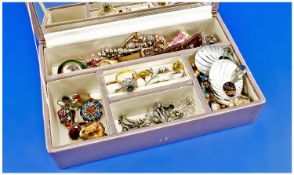 Jewellery Box Containing A Mixed Lot Of Costume Jewellery, Comprising Rings, Bracelets, Watches,