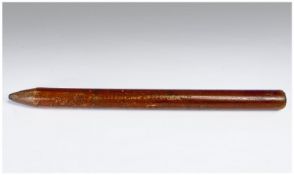 Large Oversized Pencil Marked H & M Hebson Kendal July 17th 1873. Length 13½ Inches, Diameter 25mm