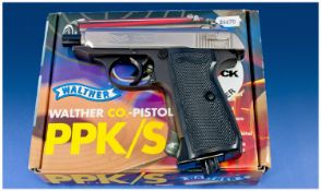 Walther/Umarex Replica CO2 Pistol, model PPK/S Cal 4.5mm 177bb. Semi-automatic blowback single