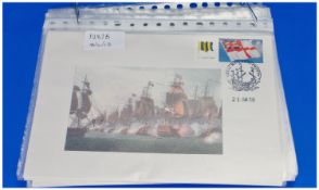GB S005 Smilers White Ensign Stamps plus flag label on 60 illustrated cards with special handstamps