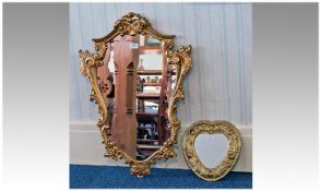 Modern Rococo Style Gilded Mirror, together with one other.