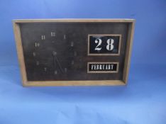 Gibson Electric Wall Clock, (Baume & Co Ltd) Of Rectangular Form With Walnut Effect Dial And