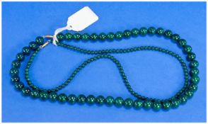 Two Carved, Malachite Hardstone Necklaces.