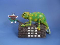Novelty Telephone, Limited edition. In the form of a Lizard crouched on a log with a ladybird