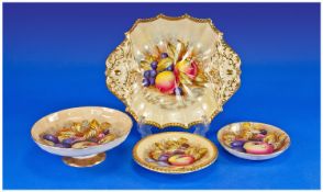 Aynsley Painted Fruit, 4 piece.