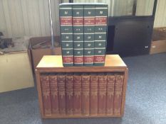 Early To Mid 20thC Oak Bookshelf, Containing 10 Volumes Of The Childrens Encyclopedia. + Four