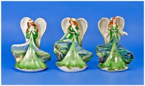 Bradford Exchange Charles White Ltd Edition Porcelain Figures, Hand Scripted in 22ct Gold. 4 in