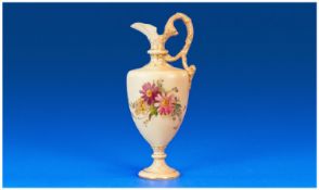 Royal Worcester Urn Shaped Blush Ivory Jug. Date 1903. 6.75 inches tall. Small chip to spout.