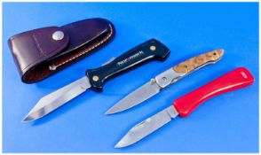Collection Of Good Quality Pocket Knives, 3 in total. Various makers. Includes. 1. Inox Solingen,