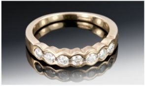 9ct Gold Diamond Eternity Ring, Set With A Row Of Round Brilliant Cut Diamonds, Fully Hallmarked,