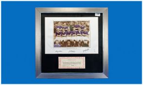 Manchester United FC FA Cup Winners 1948 Framed Signed Photograph. Signed by J Crompton, J Anderson